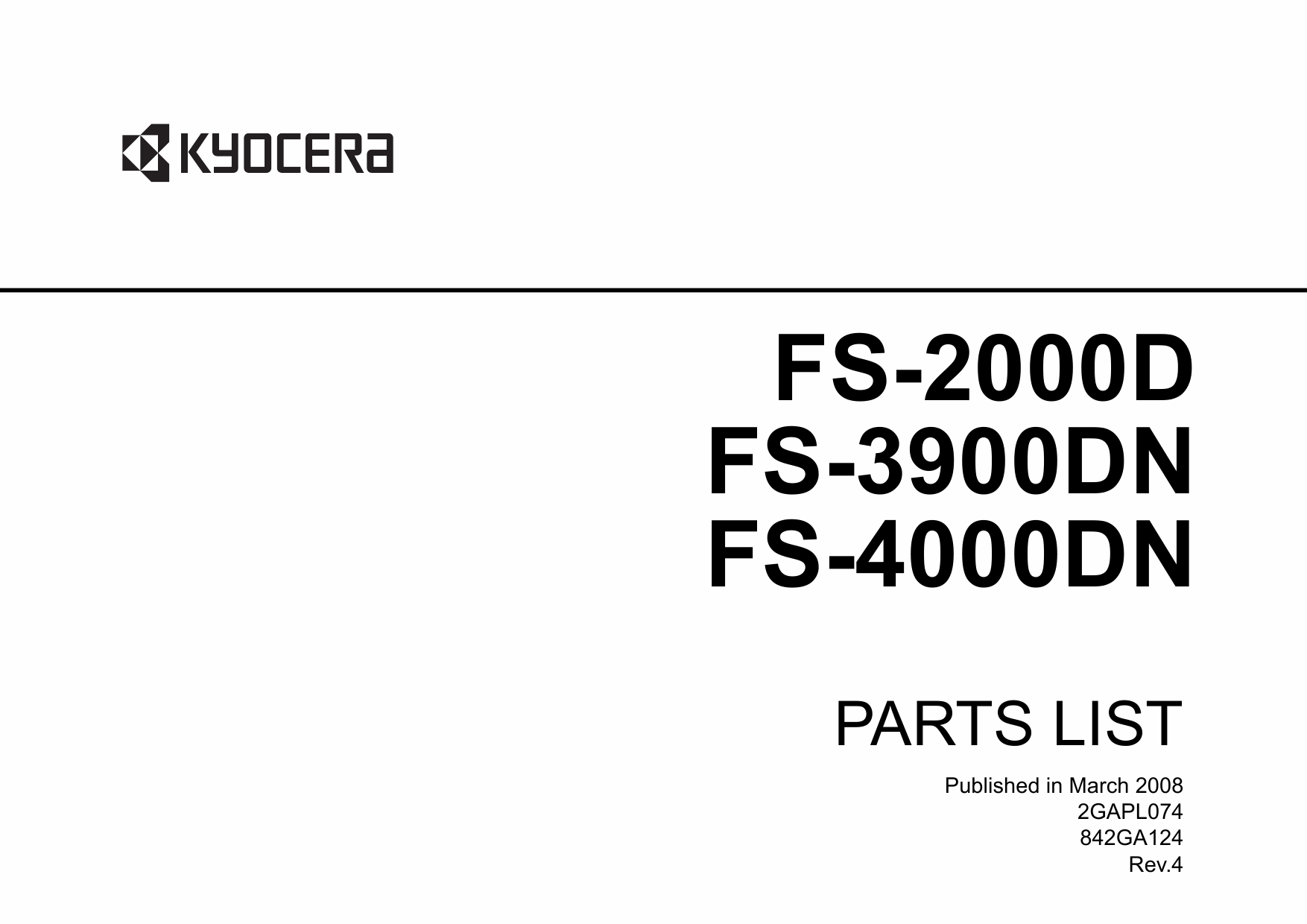 KYOCERA LaserPrinter FS-2000D 3900DN 4000DN Parts Manual-1